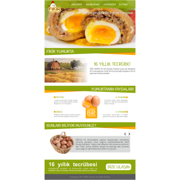 YUMURTA FİRMAMIZA WEB TASARIM yarışmasına tasarımcı Morbelium Grafik tarafından sunulan  tasarım 