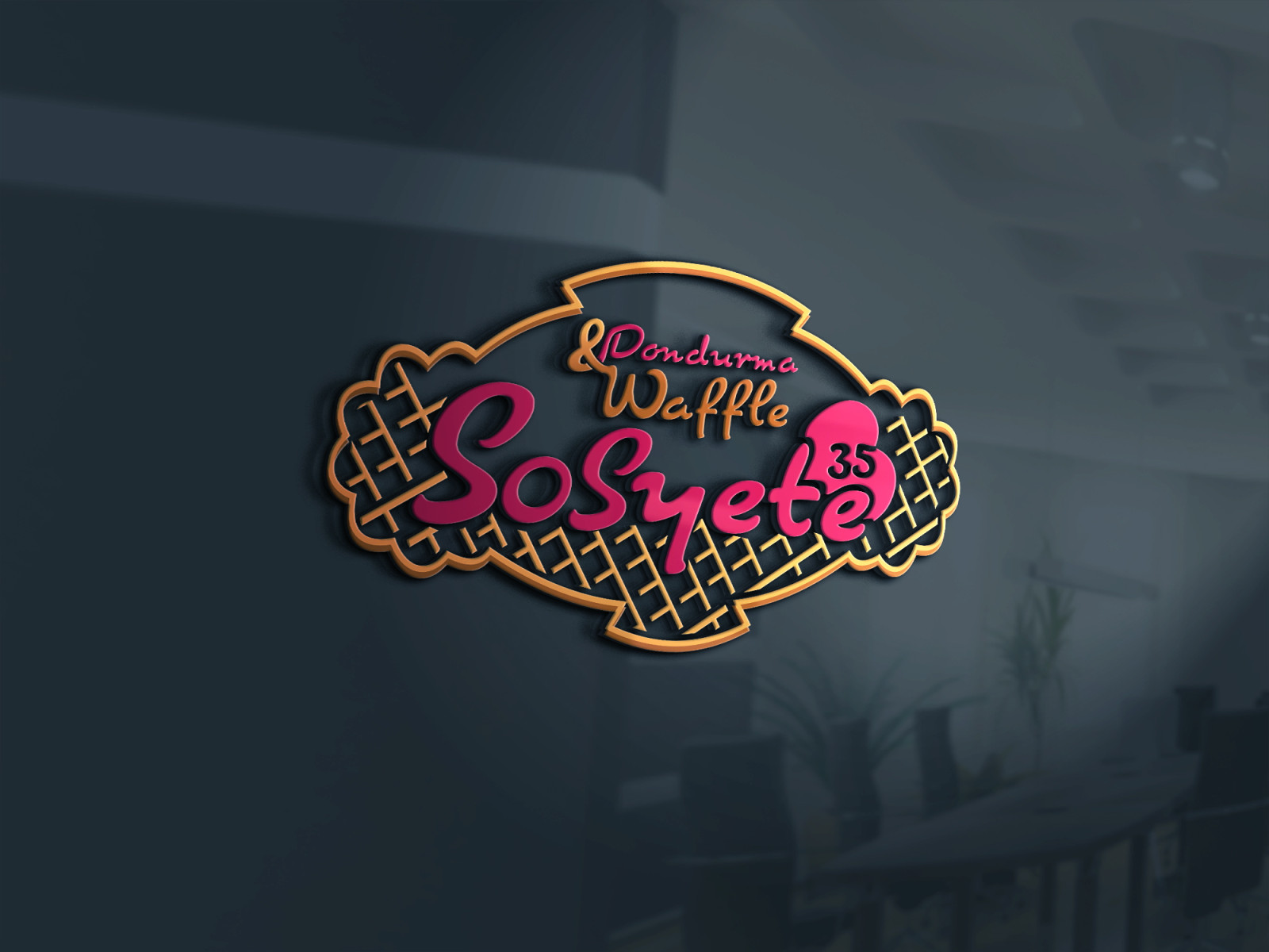 Tasarlayan grfkismail-waffle&dondurma cafe için logo 