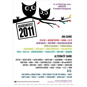 Akademifest 2011 Afiş Tasarımı yarışmasına tasarımcı burranazzo tarafından sunulan  tasarım 