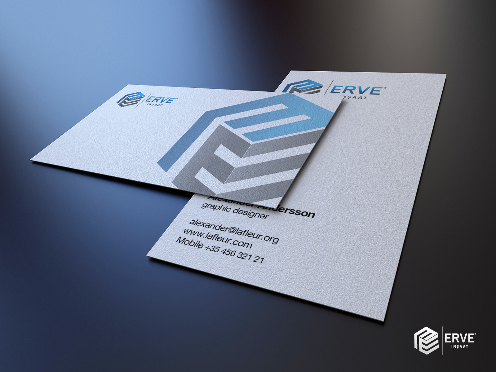 Tasarlayan yeliztasarım-ERVE İnşaat İçin Logo+KurumsalKimlik
