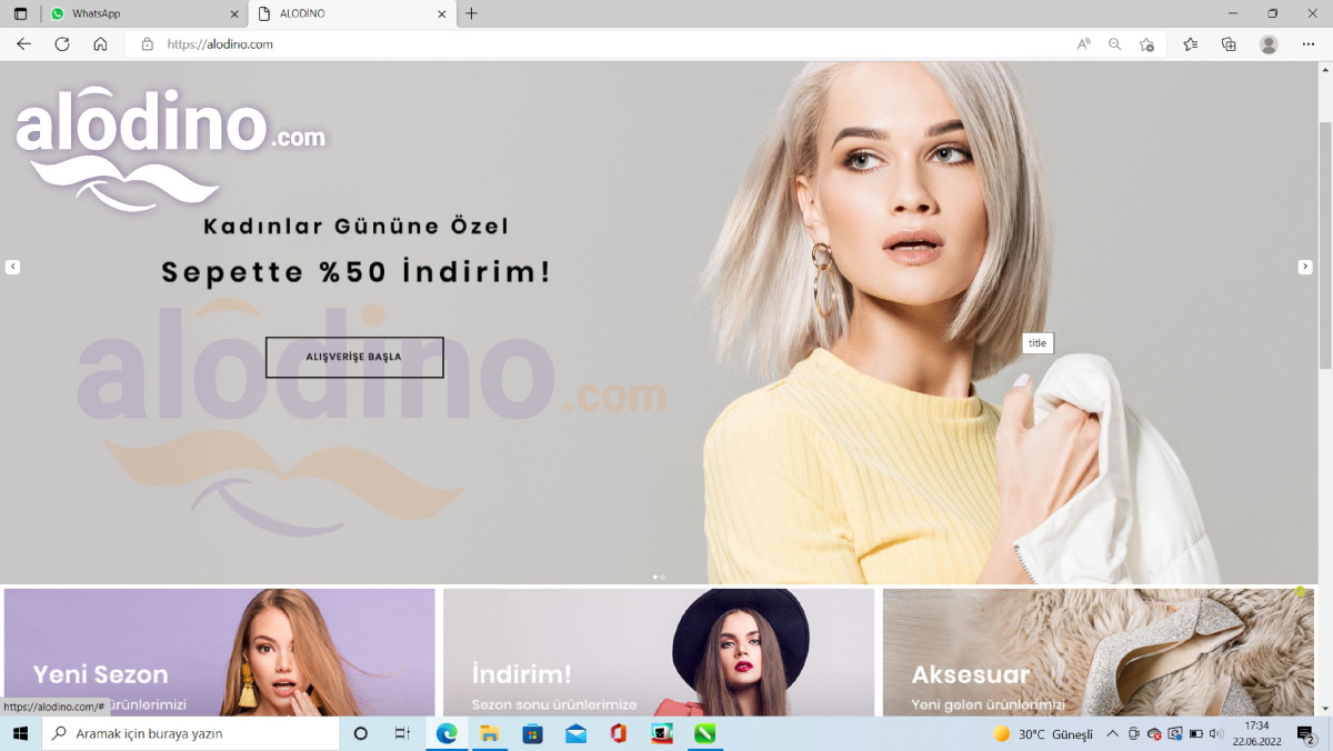 Tasarlayan 2N1K-(alodino.com) e ticaret sitesi için 