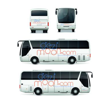 tur acentası için ilgi çekici göze hitap edecek  tabela otobüs yazısı ve cam vs yarışmasına tasarımcı FEMAS tarafından sunulan  tasarım 