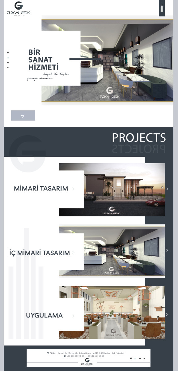 Tasarlayan YagmurKaraman-Mimari Tasarım sitesi / Modern ve Basic