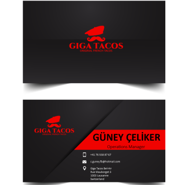 Yeni ilgi cekici bir kartvizit yarışmasına tasarımcı niloya tarafından sunulan  tasarım 