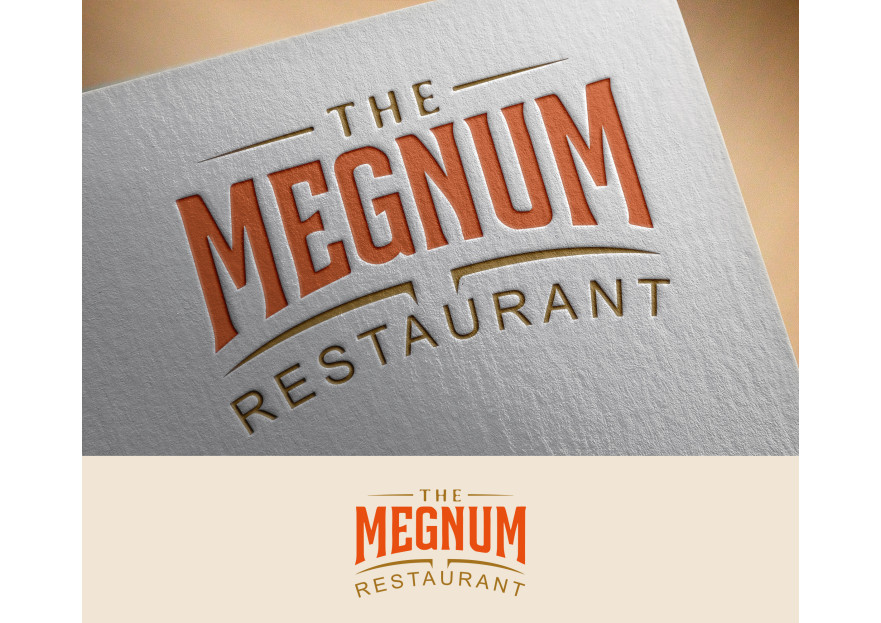 The Megnum Restoranı İçin Logo Tasarım. yarışmasına tasarımcı orhanbaran tarafından sunulan  tasarım 