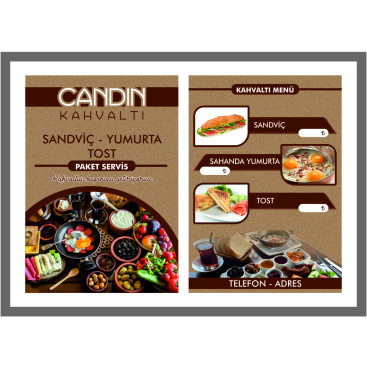 Yemek Menu Brosur yarışmasına tasarımcı Nur Design tarafından sunulan  tasarım