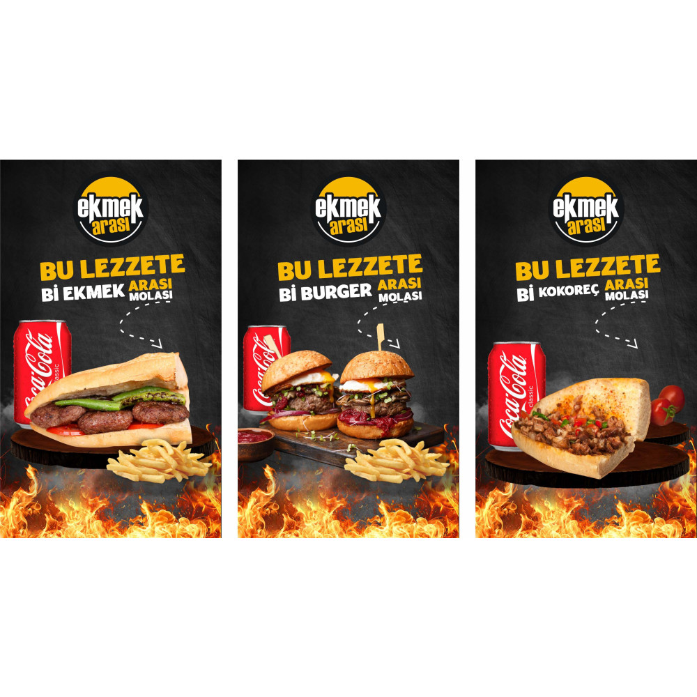 İştah açıcı Ekmek Arası ürün görselleri yarışmasına Nur Design tarafından girilen tasarım