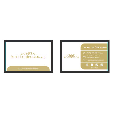 Özel Filo'nun kartvizit tasarımı yarışmasına tasarımcı Thomas Bewick tarafından sunulan  tasarım 