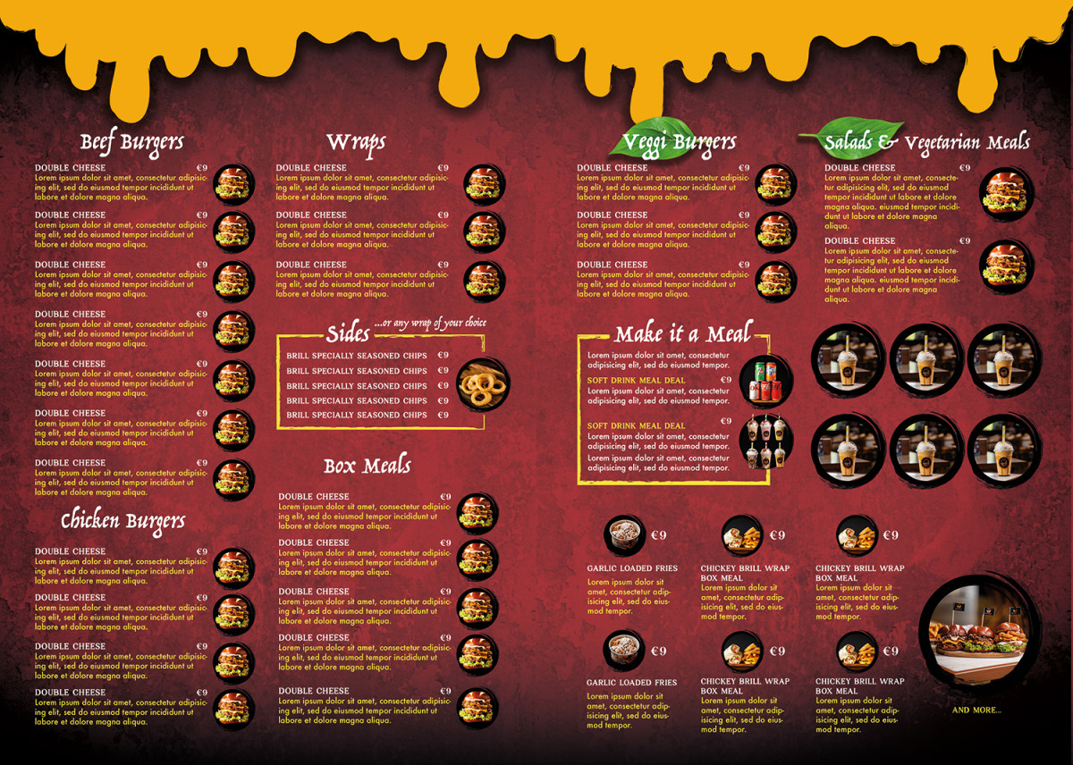 Tasarlayan dadazib-Burger Restoran Menu Tasarimi 