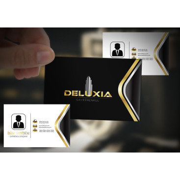 DELUXIA GAYRİMENKUL KARTVİZİT TASARIMI yarışmasına tasarımcı DesigNero tarafından sunulan  tasarım 