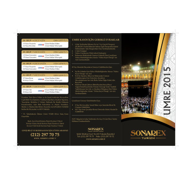 Tur Programları Broşürü yarışmasına tasarımcı uçdüş tasarım evi tarafından sunulan  tasarım