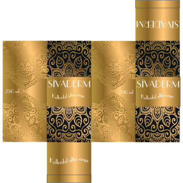 kolloidal  altınsuyu  etiket ve kutu  yarışmasına tasarımcı cakici tarafından sunulan  tasarım 