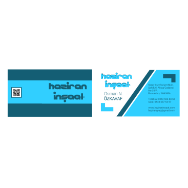 Haziran İnşaat'ın kartvizitini tasarla yarışmasına tasarımcı 2N1K tarafından sunulan  tasarım 