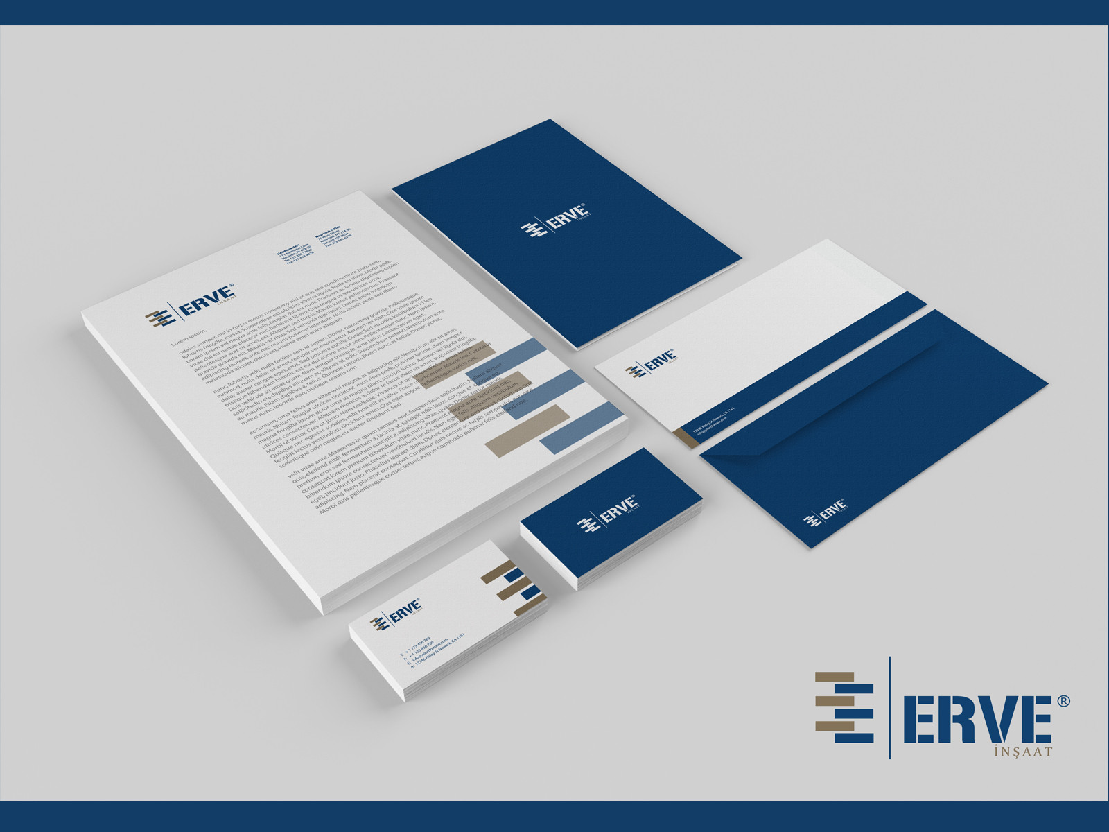 Tasarlayan yeliztasarım-ERVE İnşaat İçin Logo+KurumsalKimlik
