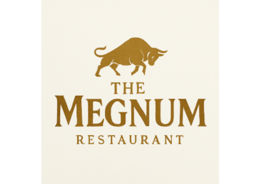 The Megnum Restoranı İçin Logo Tasarım. yarışmasına tasarımcı inanç doğan tarafından sunulan  tasarım 