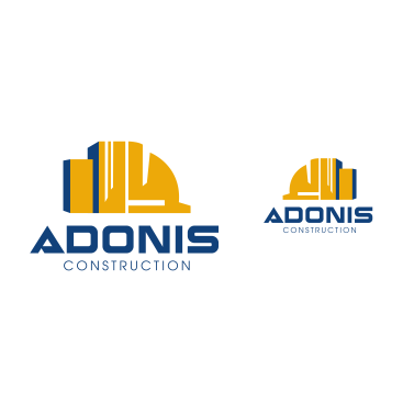 Adonis Construction Logo Tasarımı yarışmasına tasarımcı visual_as_usual tarafından sunulan  tasarım 