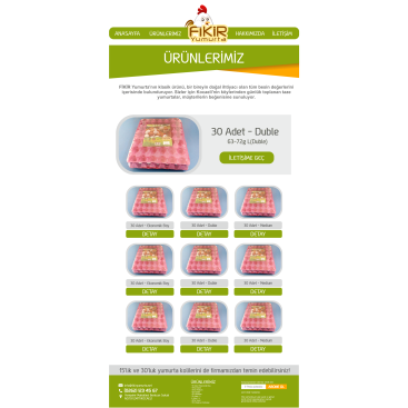 YUMURTA FİRMAMIZA WEB TASARIM yarışmasına tasarımcı Morbelium Grafik tarafından sunulan  tasarım 