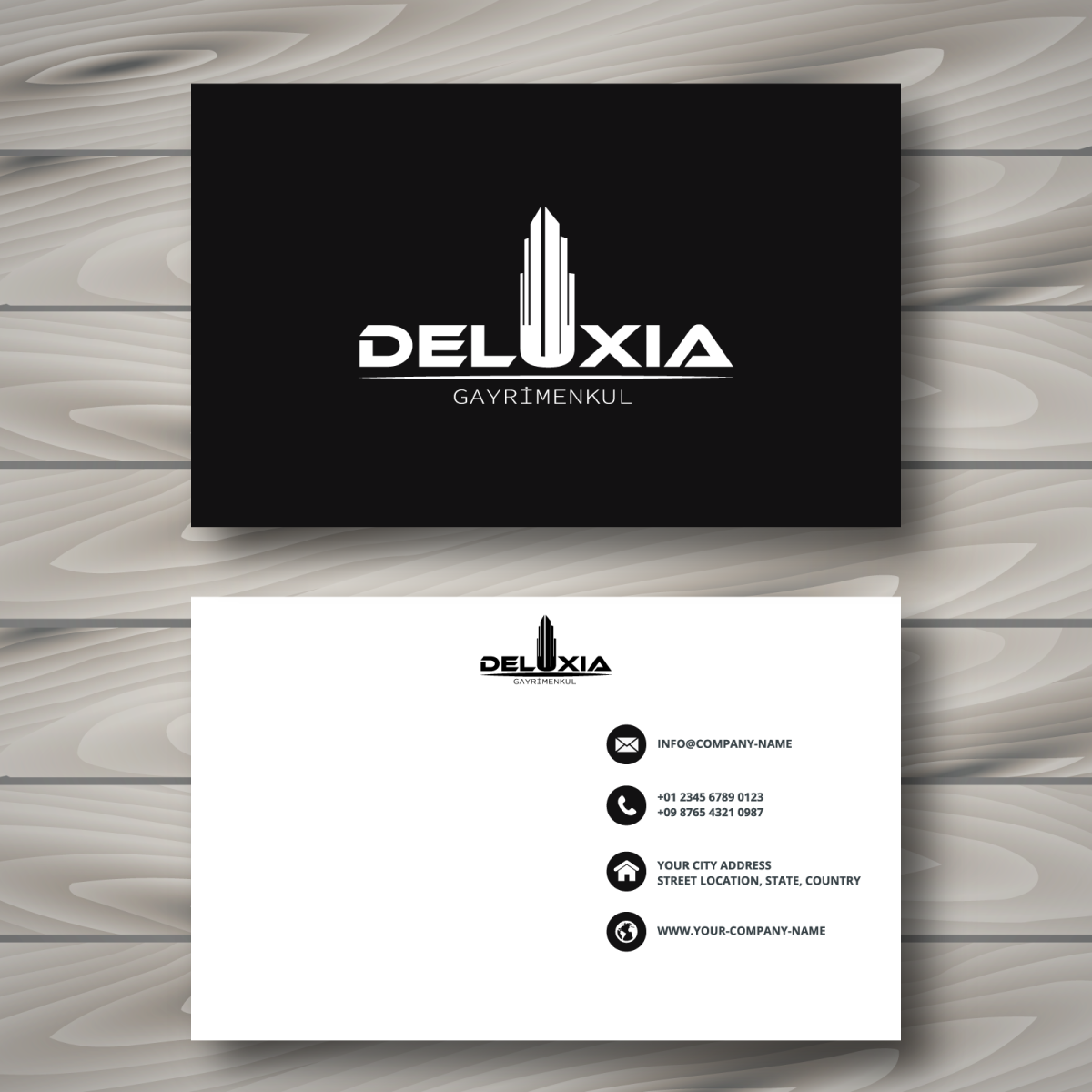 Tasarlayan Pyaah-DELUXIA GAYRİMENKUL KARTVİZİT TASARIMI