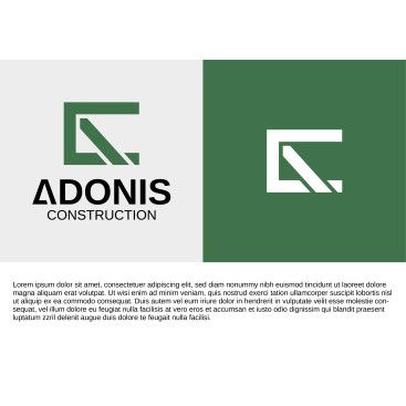 Adonis Construction Logo Tasarımı yarışmasına tasarımcı dadazib tarafından sunulan  tasarım 