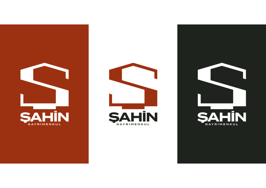 Şahin Gayrimenkul Logo + Kurumsal Kimlik yarışmasına tasarımcı ozando tarafından sunulan  tasarım 