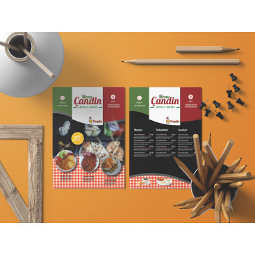 Yemek Menu Brosur yarışmasına tasarımcı ZBT tarafından sunulan  tasarım