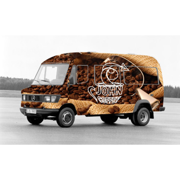 John Coffey Minibüs Giydirme yarışmasına tasarımcı barpek tarafından sunulan  tasarım 