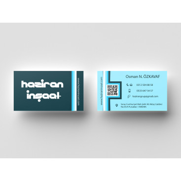 Haziran İnşaat'ın kartvizitini tasarla yarışmasına tasarımcı nusret_ tarafından sunulan  tasarım 
