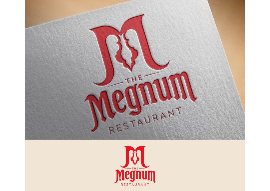 The Megnum Restoranı İçin Logo Tasarım. yarışmasına tasarımcı orhanbaran tarafından sunulan  tasarım 