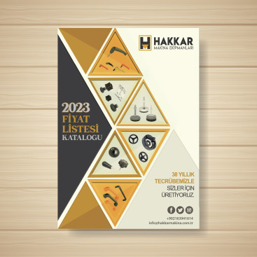 HAKKAR MAKİNA FİYAT LİSTESİ KAPAK SAYFA yarışmasına tasarımcı dasein'oe tarafından sunulan  tasarım 