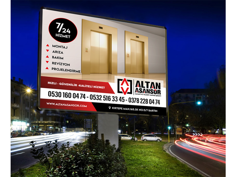 Ana yol kenarlarına tabela tasarımı