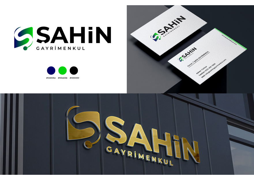 Şahin Gayrimenkul Logo + Kurumsal Kimlik yarışmasına tasarımcı pinkselldesign tarafından sunulan  tasarım 