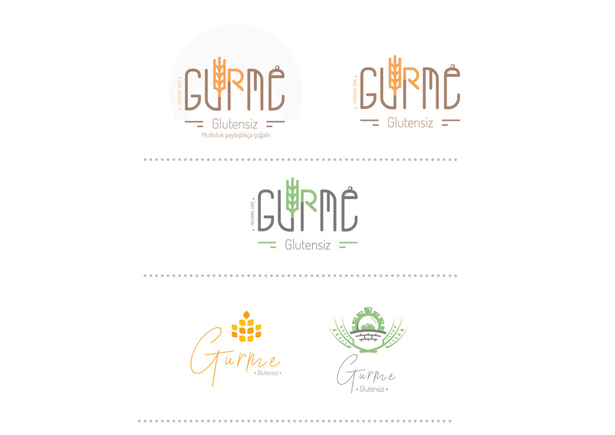 Glutensiz gıda üreten restoran cafe Logo yarışmasına tasarımcı Kadir Diler tarafından sunulan  tasarım 