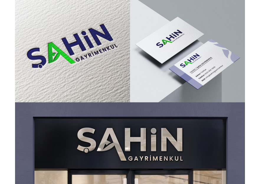Şahin Gayrimenkul Logo + Kurumsal Kimlik yarışmasına tasarımcı pinkselldesign tarafından sunulan  tasarım 