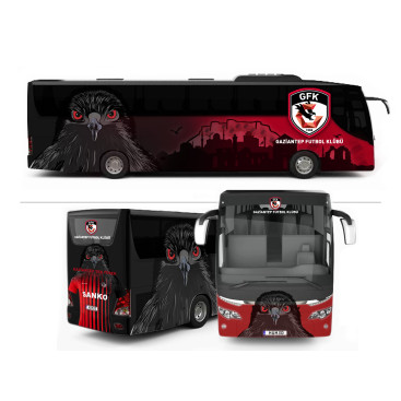 Gaziantep FK Takım Otobüsü Tasarımı yarışmasına tasarımcı grafikodam tarafından sunulan  tasarım 