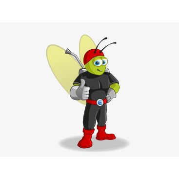 İlaçlama Firması İçin MASKOT yarışmasına tasarımcı volkanKocaman tarafından sunulan  tasarım 