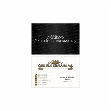 Özel Filo'nun kartvizit tasarımı yarışmasına tasarımcı ayferer tarafından sunulan  tasarım 