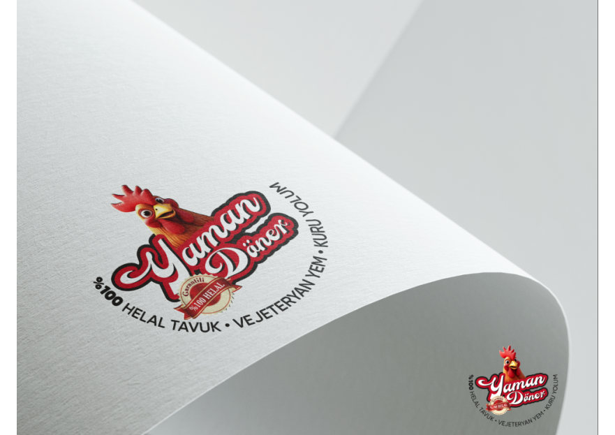 Kuru Yolum Helal Tavuk Döner Markası  yarışmasına tasarımcı GCLONR tarafından sunulan  tasarım 