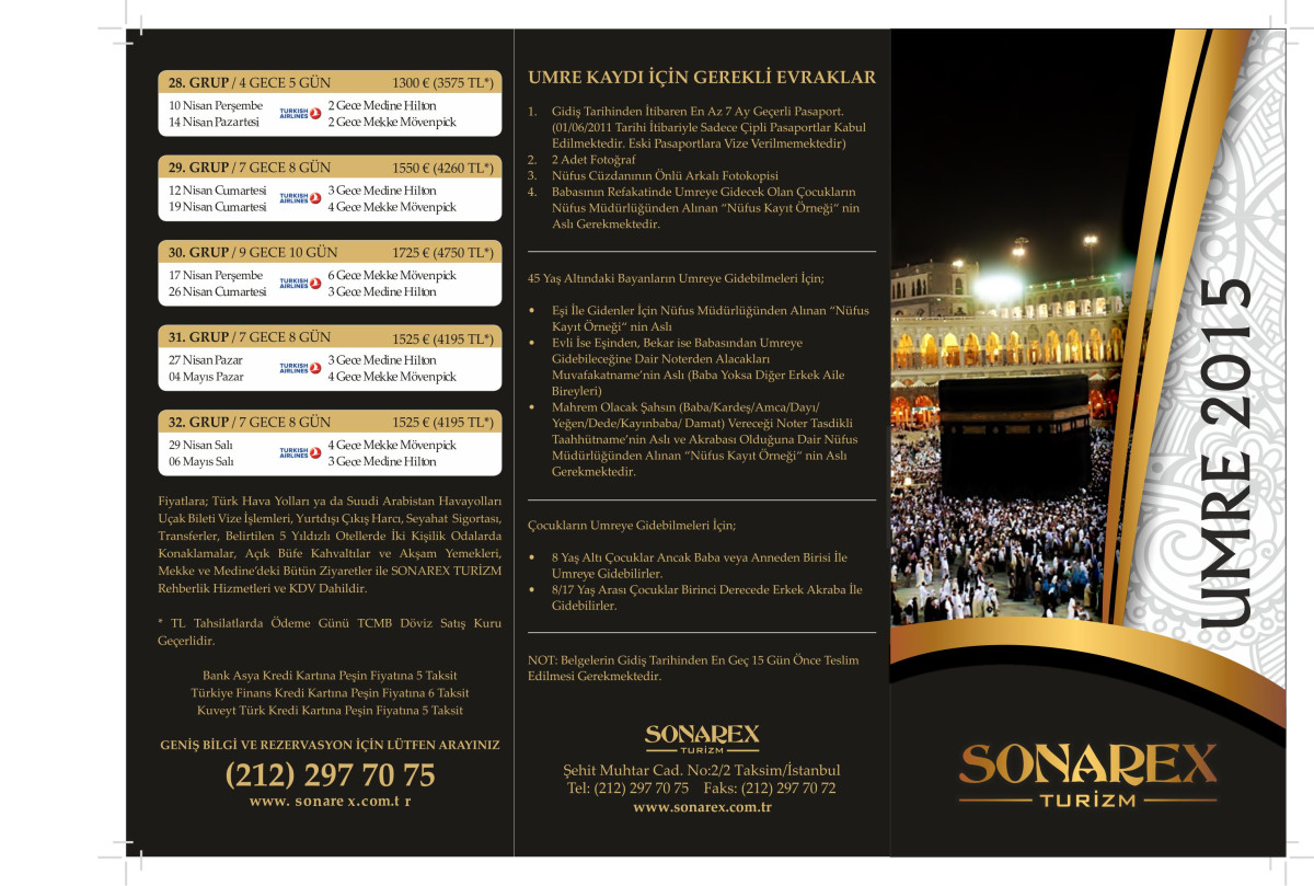 Tasarlayan uçdüş tasarım evi-Tur Programları Broşürü