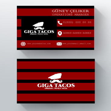 Yeni ilgi cekici bir kartvizit yarışmasına tasarımcı GüloDesign tarafından sunulan  tasarım 