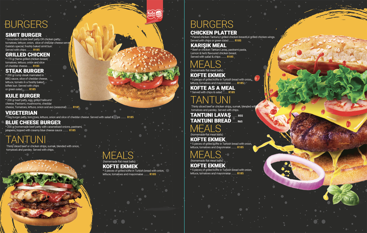 Tasarlayan Ayes Tasarım-Burger Restoran Menu Tasarimi 