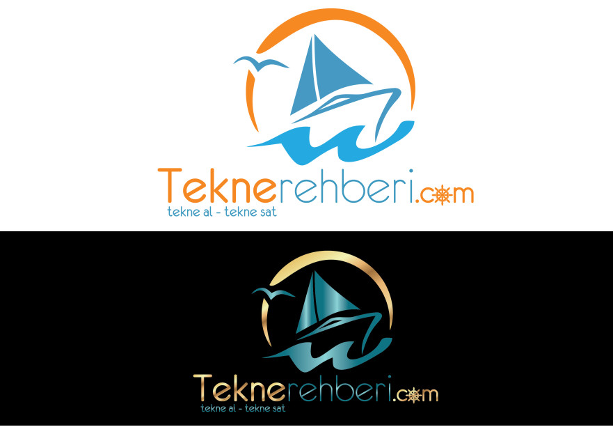 Tekne ilanları sitesi için logo yarışmasına tasarımcı Berkant tarafından sunulan  tasarım 