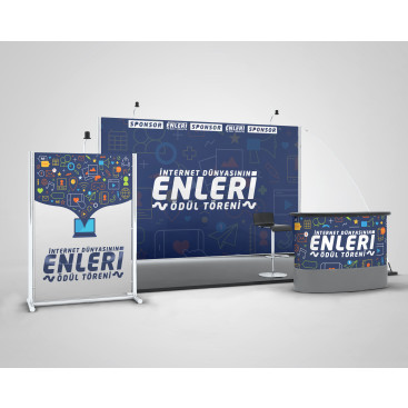 Ödül töreni stand tasarımı yarışmasına tasarımcı ankagraphic tarafından sunulan  tasarım 