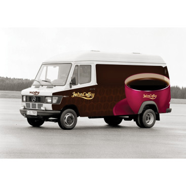 John Coffey Minibüs Giydirme yarışmasına tasarımcı Hello tarafından sunulan  tasarım 