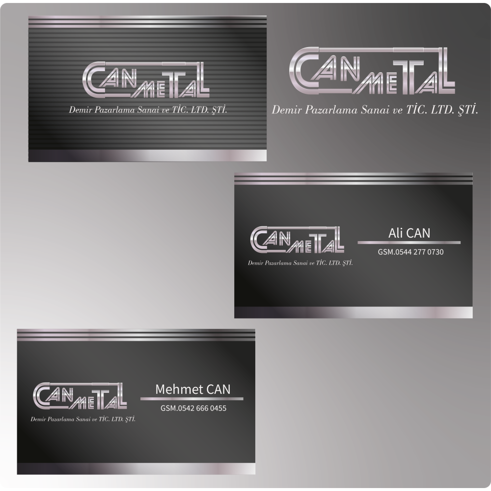 CANMETAL demir pazarlama logo ve kartviz