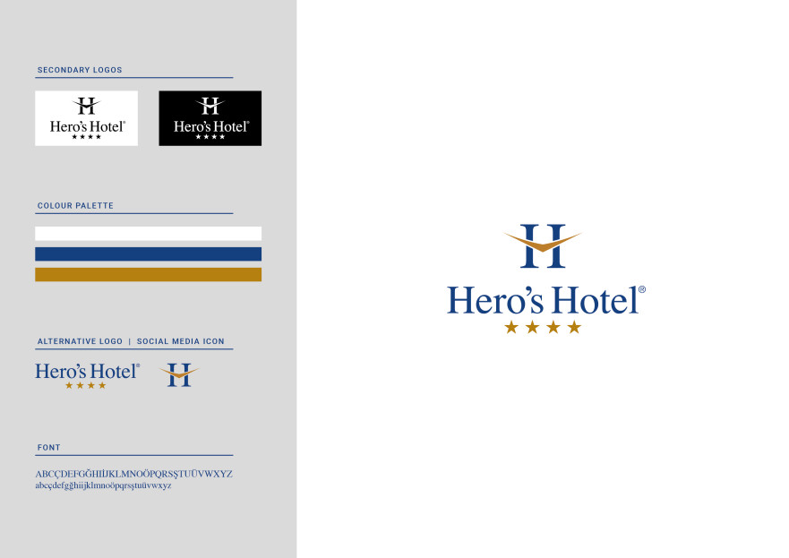 Hero’s hotel logo veya logotype yarışmasına tasarımcı ozumkangal tarafından sunulan  tasarım 