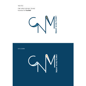 CNM inşaat ve dış ticaret logosu yarışmasına tasarımcı G. Designer tarafından sunulan  tasarım 
