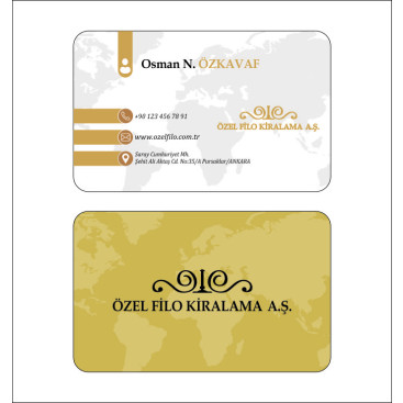 Özel Filo'nun kartvizit tasarımı yarışmasına tasarımcı ErkanD tarafından sunulan  tasarım 