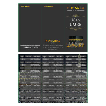 Tur Programları Broşürü yarışmasına tasarımcı Boss Reklam tarafından sunulan  tasarım