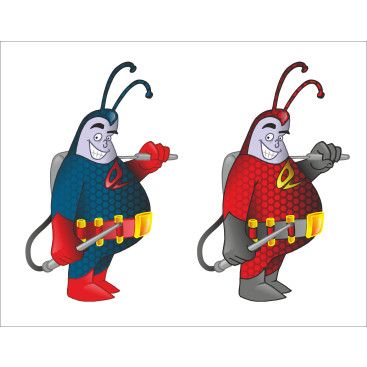 İlaçlama Firması İçin MASKOT yarışmasına tasarımcı Muss tarafından sunulan  tasarım 