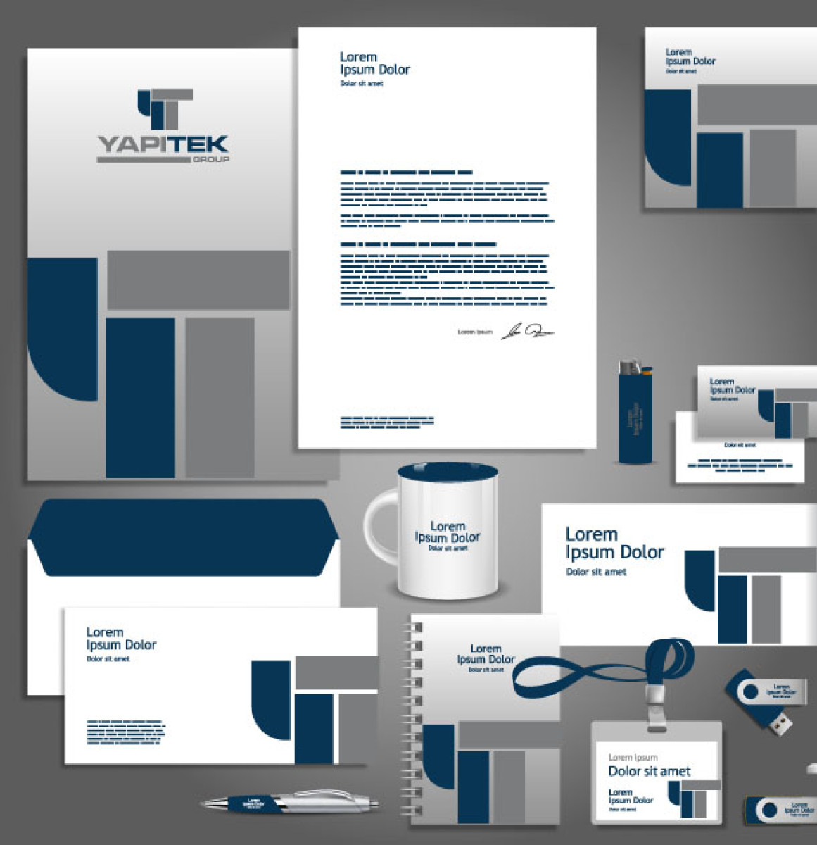 Tasarlayan yeliztasarım-YAPITEK İNŞAAT LOGO+KURUMSAL KİMLİK İÇİN